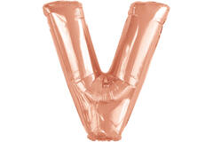 Large Letter V Rose Gold Foil Balloon N34 Packaged 84 cm x 78 cm