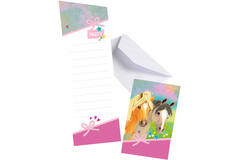 8 Pretty Pony Invitations & Envelopes Paper 14.2 x 8 cm