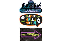 Direction Sign Halloween Party Plastic