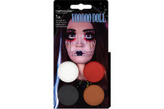 Aqua Kit Voodoo Doll (4 x Face Paint 3.5 g / 1 Brush)