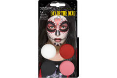 Aqua Kit Day Of The Dead (4 x Face Paint 3.5 g / 1 Brush)