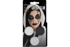 Aqua Gothic Glam Kit (3 x Face Paint 3.5 g / 1 Brush / 2 Sheets Tattoos)