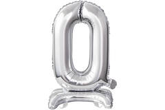 Mini Number 0 Silver Foil Balloon N16 Packaged 36 cm x 22 cm