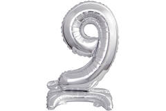 16in/41cm Number 9 Silver w base 36x22cm