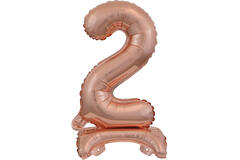Mini Number 2 Rose Gold Foil Balloon N16 Packaged 39 cm x 22 cm