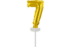 Micro Size Number 7 Gold Foil Balloon N6 Packaged 11 cm x 7 cm