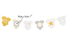 Garland DIY "Make a Wish" Hello Baby Paper 250 cm x 16 cm