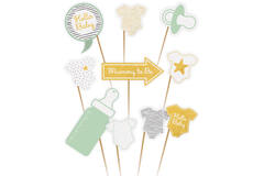 Photo Booth Kit Hello Baby Paper 10 Parts