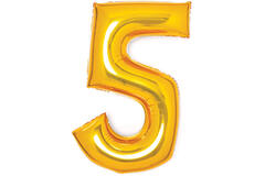 Medium Number 5 Gold Foil Balloon N26 Packaged 72 cm x 52 cm