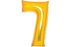 Medium Number 7 Gold Foil Balloon N26 Packaged 70 cm x 45 cm