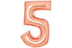 Medium Number 5 ; Foil Balloon N26 Packaged 72 cm x 52 cm