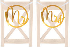 2 Chair Signs "Mr" and "Mrs" Wedding Paper 28 x 30 cm