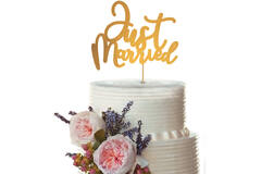 Cake Topper "Just Married" Wedding Paper