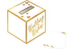 Wedding Wishes Box Wedding 25 x 25 x 25 cm with 40 Cards Paper