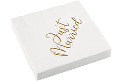 16 Napkins "Just Married" Wedding 33 x 33 cm Paper