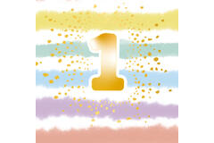 16 Napkins 1st Birthday Rainbow 33 x 33 cm