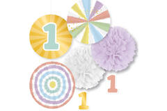 Decoration Kit 1st Birthday Rainbow 5 Parts