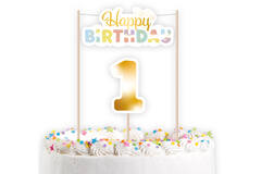 Cake Decoration 1st Birthday Rainbow 2 pcs.