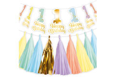 Chair Decoration Kit 1st Birthday Rainbow 2 Parts