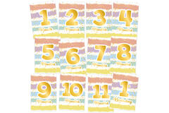 12 Baby Milestone Cards 1st Birthday Rainbow