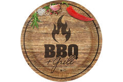 8 Plates BBQ & Grill Party Paper Round 23 cm