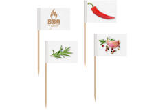 30 Picks Flags BBQ & Grill Party Wood / Paper