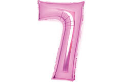 Medium Number 7 Pink Foil Balloon N26 Packaged 70 cm x 45 cm