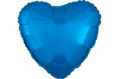 Standard Metallic Blue Heart Foil Balloon C16 Packaged 43 cm