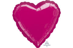 Standard Metallic Fuchsia Heart Foil Balloon C16 Packaged 43 cm