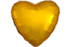 Standard Metallic Gold Heart Foil Balloon C16 Packaged 43 cm