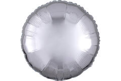 Standard Metallic Silver Round Foil Balloon C16 Packaged 43 cm