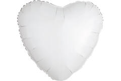 Standard Metallic White Heart Foil Balloon C16 Packaged 43 c