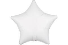 Standard Metallic White Star Foil Balloon C16 Bulk 48 cm