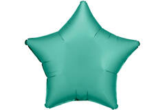 Standard Silk Lustre Jade Green Star Foil Balloon C16 Bulk 48 cm