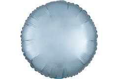 Standard Silk Lustre Pastel Blue Round Foil Balloon C16 Packaged 43 cm