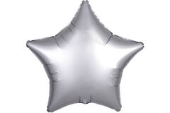 Standard Silk Lustre Silver Star Foil Balloon C16 Bulk 48 cm