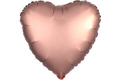 Standard Silk Lustre Rose Copper Heart Foil Balloon C16 Packaged 43 cm
