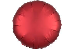 Standard Silk Lustre Dark Red Round Foil Balloon C16 Packaged 43 cm