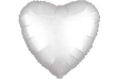 Standard Silk Lustre White Heart Foil Balloon C16 Packaged 43 cm