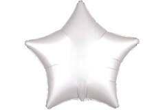 Standard Silk Lustre White Star Foil Balloon C16 Packaged 48 cm