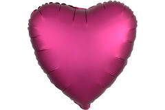 Standard Silk Lustre Pomegranate Heart Foil Balloon C16 Packaged 43 cm