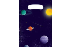 8 Loot Bags Space Party Paper 15.8 x 23.6 cm