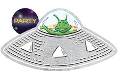 8 Invitations & Envelopes Space Party Paper