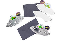 8 Invitations & Envelopes Space Party Paper