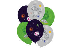 6 Latex Balloons Space Party 27.5 cm / 11"