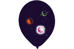 6 Latex Balloons Space Party 27.5 cm / 11"