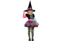 Child Costume Miss Matched Witch Age 8-10 Years