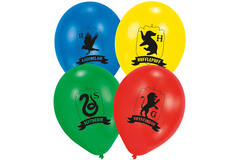 6 Latex Balloons Harry Potter Houses 27,5 cm / 11"