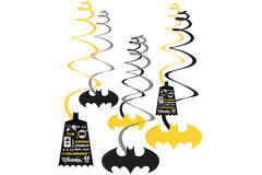6 Swirl Decorations Batman Paper Length 60 cm