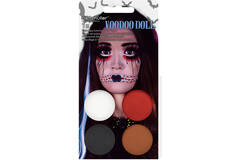 Aqua Kit Vodoo Doll (4 x Face Paint 3.5 g / 1 Brush)